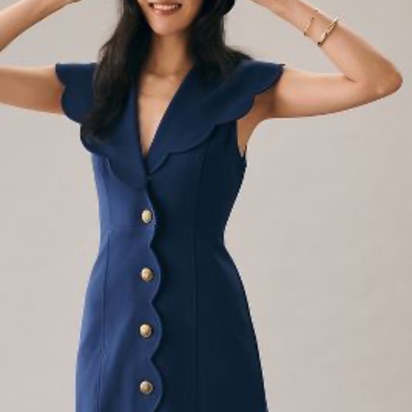 Anthropologie Maeve Scalloped Buttondown Dress - Picture 1 of 6